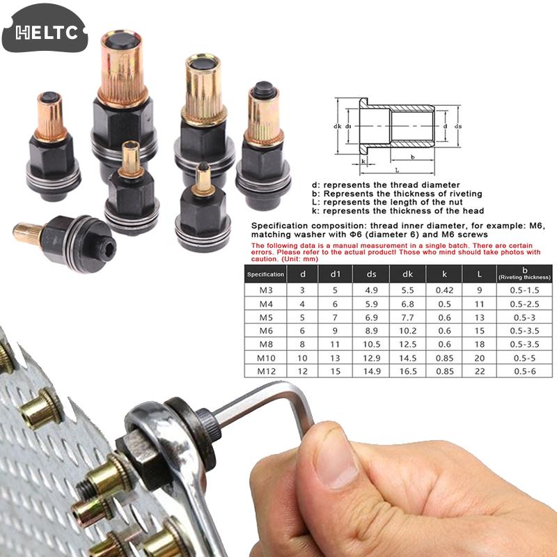 11Pcs/set Carbon Steel M3 M4 M5 M6 M8 M10 M12 Hand Manual Riveter Nut Adapter Tool For Home Renovations And Auto Repair