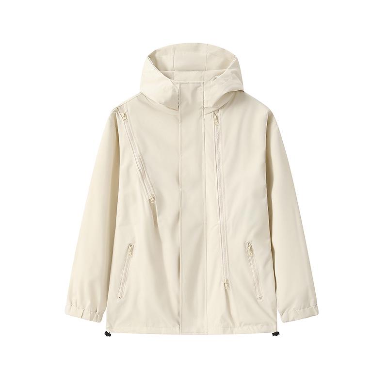 

Мужская универсальная ветрозащитная и водонепроницаемая куртка с капюшоном для весны и осени для активного отдыха XL белый