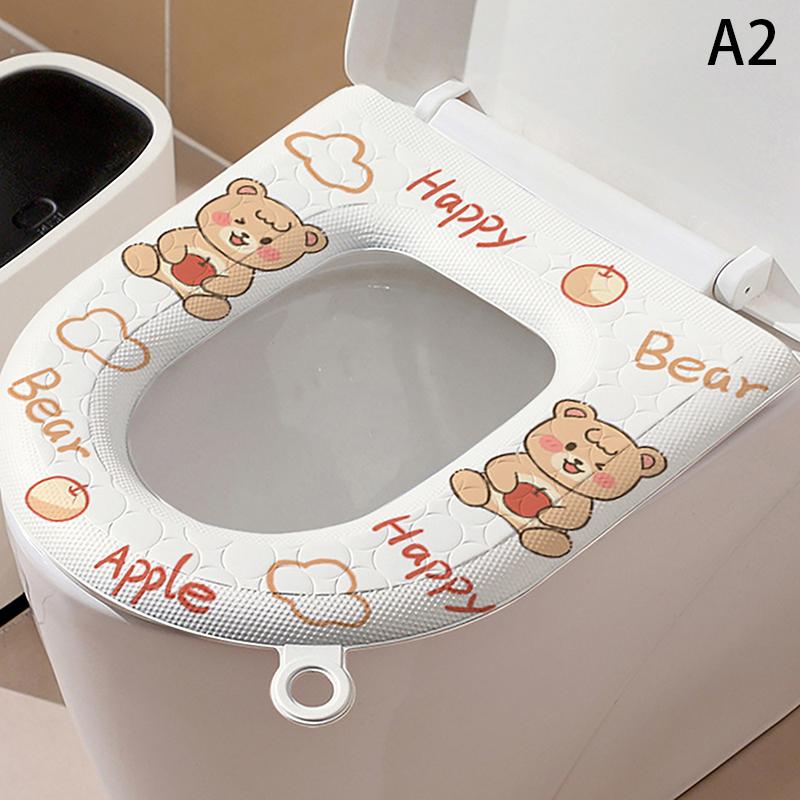 Cute Print Design Toilet Seat Cover Thickened Eva Toilet Seat Soft Durable Cartoon Pattern Toilet Seat For Bathroom For Toilet