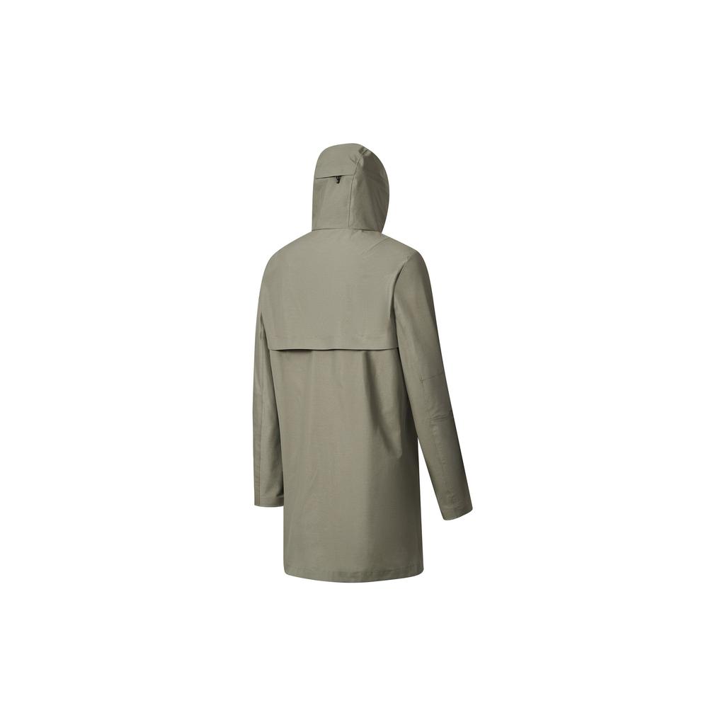 Saucony Solid Color Casual Zip-Up Hooded Mid-Length Long Sleeve Windbreaker Men outerwear Green Khaki SC2249101A-KH05