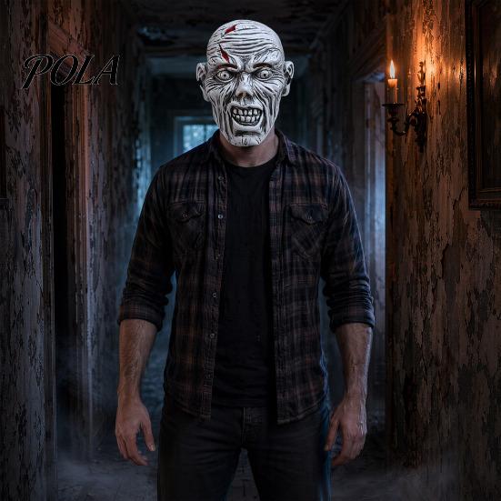 Realistic Zombie Mask Horror Halloween Mask, Full Face Breathable Eye & Nose Vents, Comfortable for Adults Adjustable Strap Adults, Scary Costume