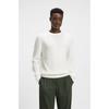 Regular Fit Herringbone Knit Cotton Sweater Natural 50543789102