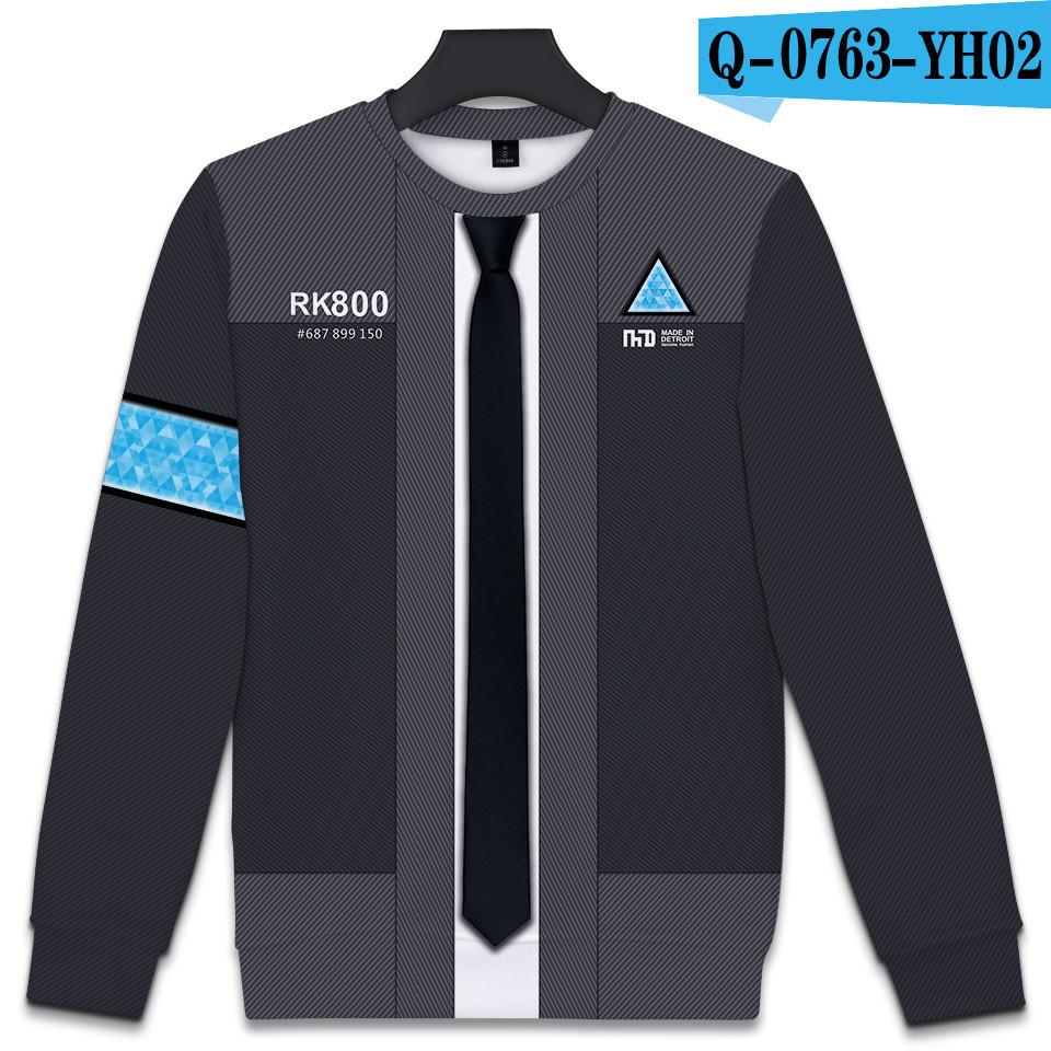 Premium Quality Detroit Become Human Connor Cosplay 3d Print Hoodie Sweater Costume