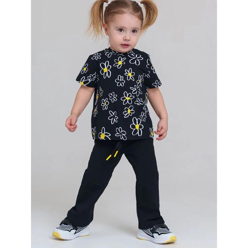 

Летний топ с круглым вырезом, 3D-цветами и принтом в виде смайлика, модная повседневная футболка с коротким рукавом для детей, для девочки 170