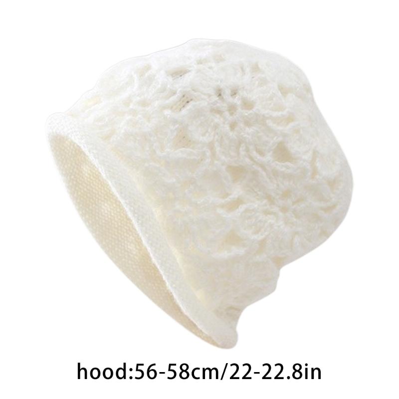 Häkelblumen-Damenmütze Gestrickte Damenmütze Multifunktionale Tragbare Kopfdekorationen für Drinnen, Draußen, Reisen, Camping