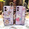 Cute Shockproof Phone Case For MOTO G55 5G Waterproof Soft Case Durable Back Cover Lanyard Anti-dust Silicone Kickstand