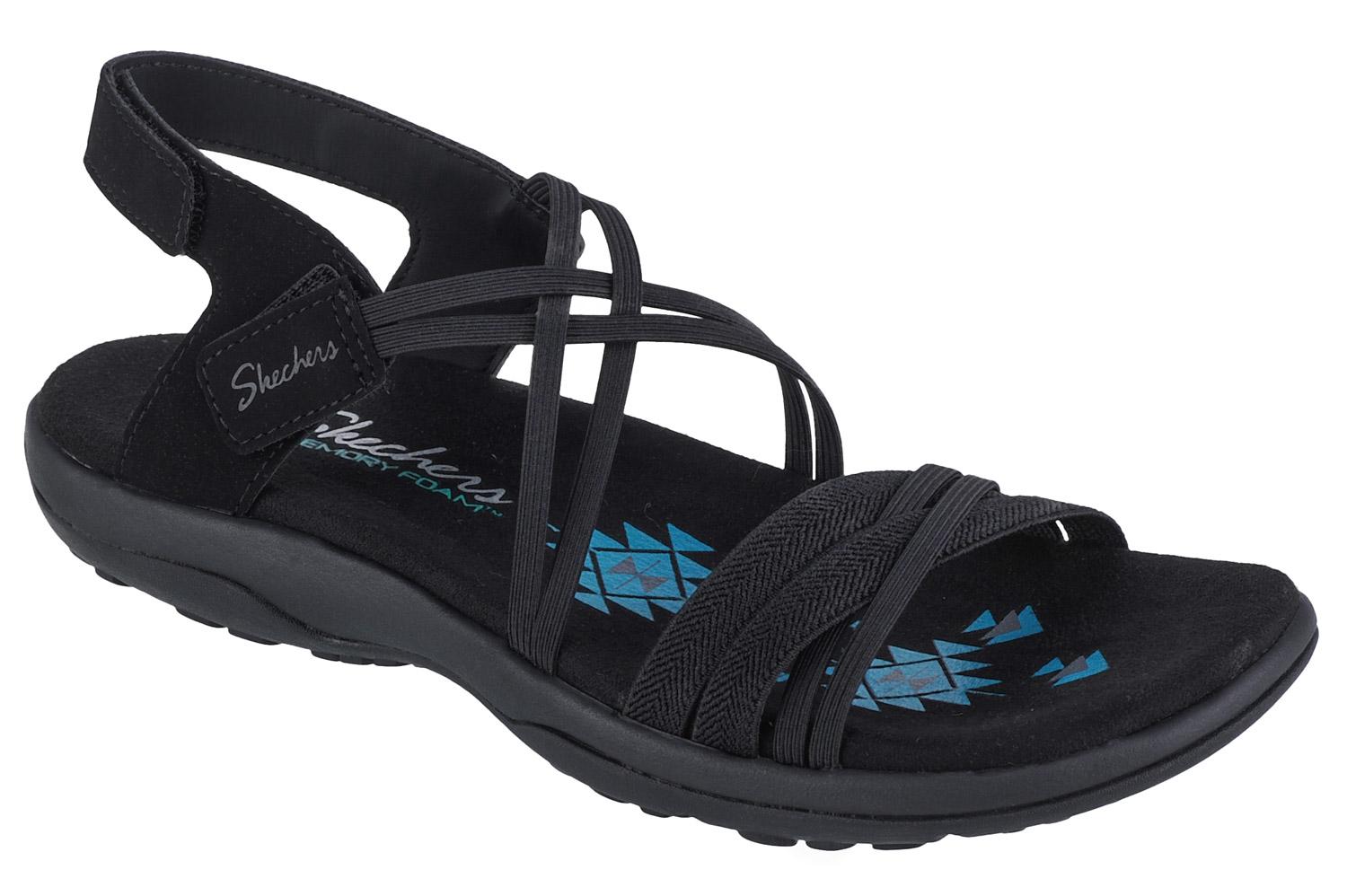 Skechers Reggae Slim–Takes Two, Sandales noires femme 36 noir