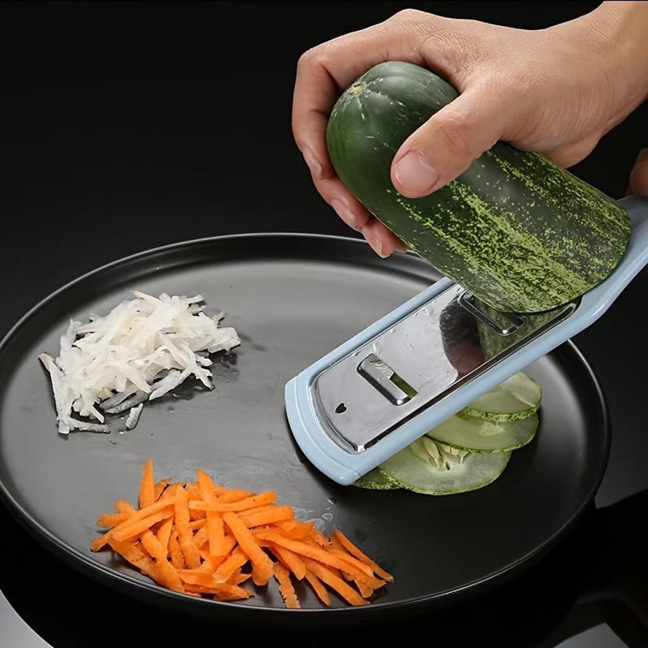 1 Set 4 In 1 Manual Vegetable Slicer Stainless Steel Grater Kitchen Tool With Plastic Handle For Home Food Prep Shredder Cutter