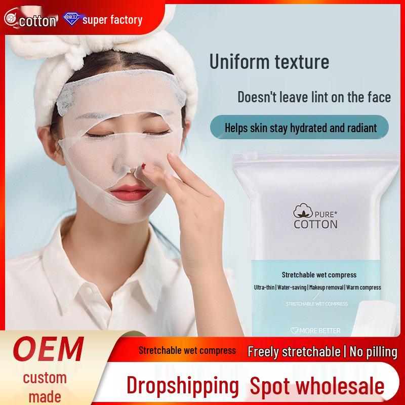 Mummy Stretchable Moisturizing Cotton Makeup Remover Pads - Special Thin Hydrating Face Mask Sheets No Additional