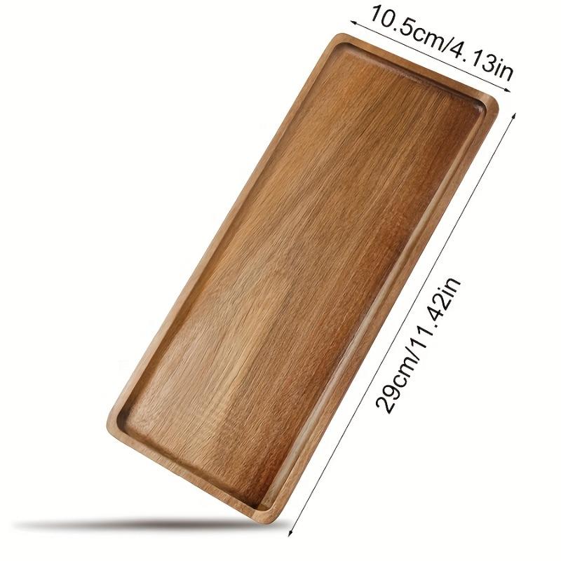 5pcs Acacia Wood Serving Platters 11.4-inch Rectangular Decorative Display Trays Cheese Cake Wooden Platters Hoom Table Decor