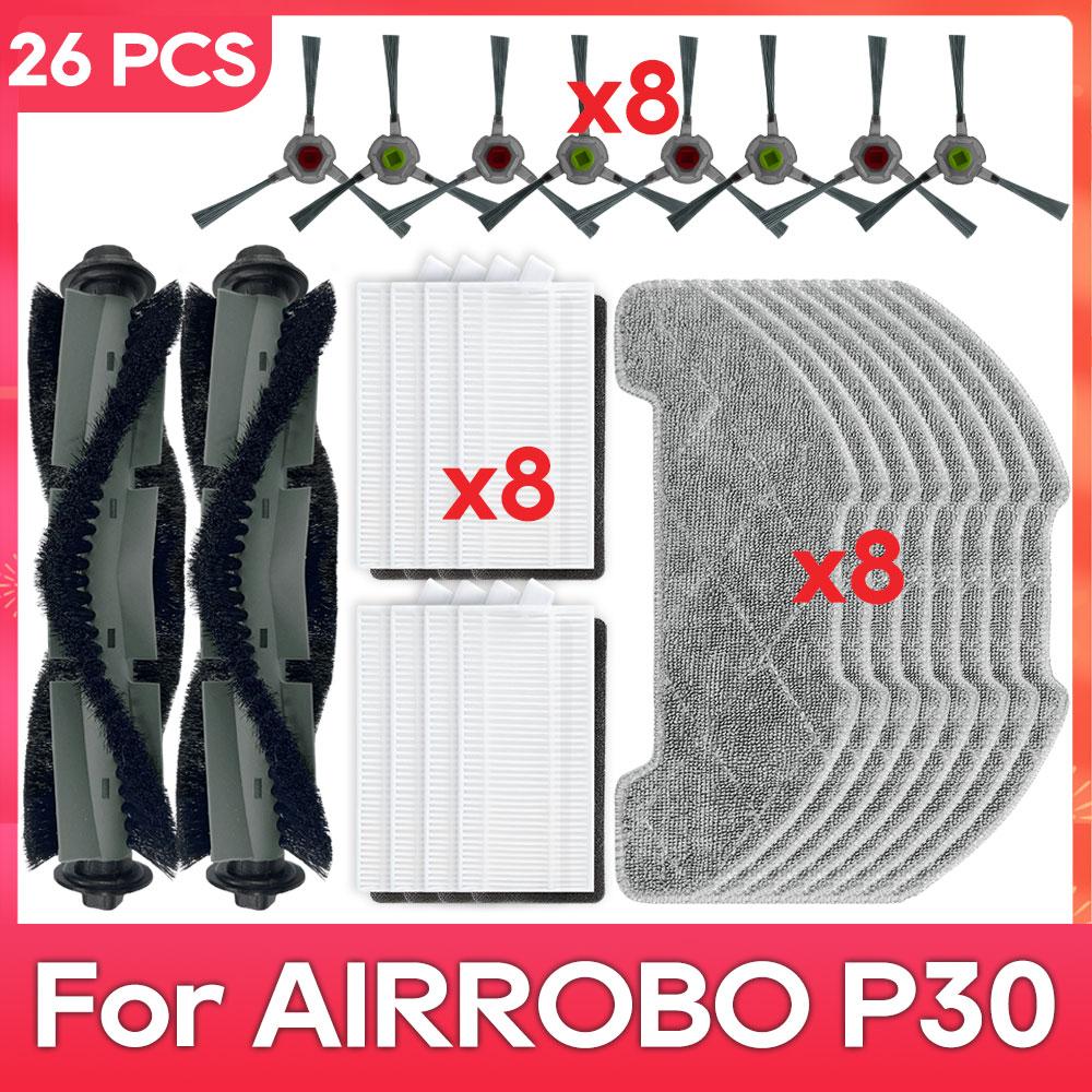 Compatible with AIRROBO P30 Parts Accessories Robot Vacuum Cleaner Main Side Brush Filter Mop