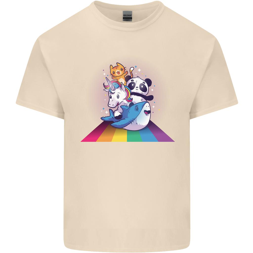 Mystical Panda Bear Unicorn Cat and Shark Unisexs Light Cotton TShirt