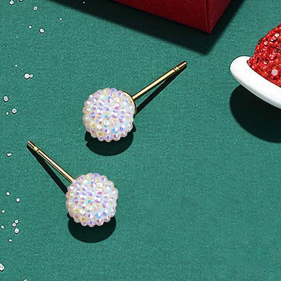10Pcs 20mm Large Hole Beads Sparkling Rhinestone Colorful Jewelry Beads DIY Jewelry Making Pens Keychains Necklaces Round Sparkling Beads
