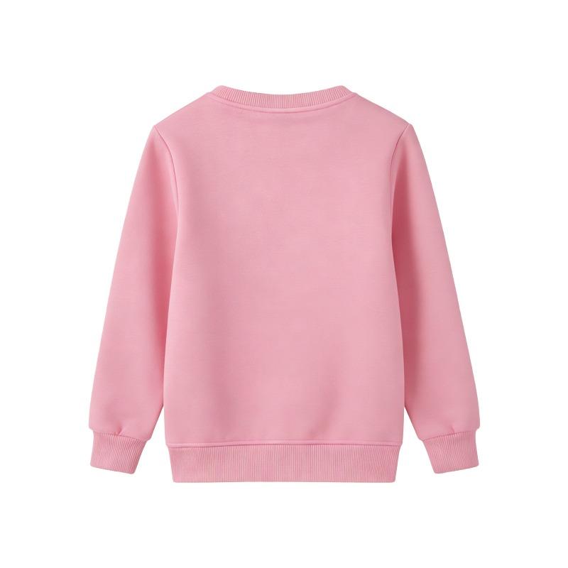 Kids Sweatshirt Pink Butterfly Print Sweatshirt for Girls with a Round Neck, Perfect for a Sweet And -Like Style In Autumn And Winter