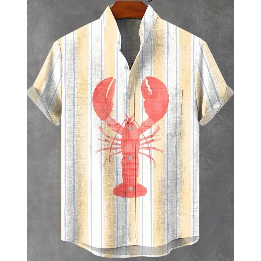 New Men's Printed Hawaiian Shirt Casual Short Sleeve Top Loose Clothing Fashion Vintage Summer Shirt