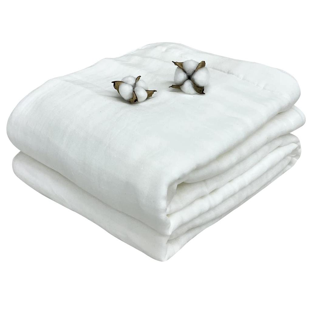 Rivere Gauze Single Soft Towel Summer Lightweight Blanket Blanket, 8-Layer Gauze, Size, 100% Cotton, Blanket, Blanket, Throw, (White)