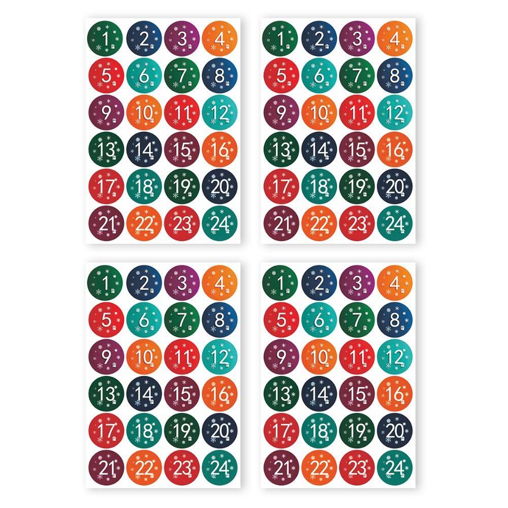 24pcs Per Sheet Numbered Stickers Christmas Packaging Labels  Cookie Candy Packaging