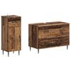 2 Piece Bathroom Cabinet Set HAARLEM Reclaimed Wood Look Engineered Wood