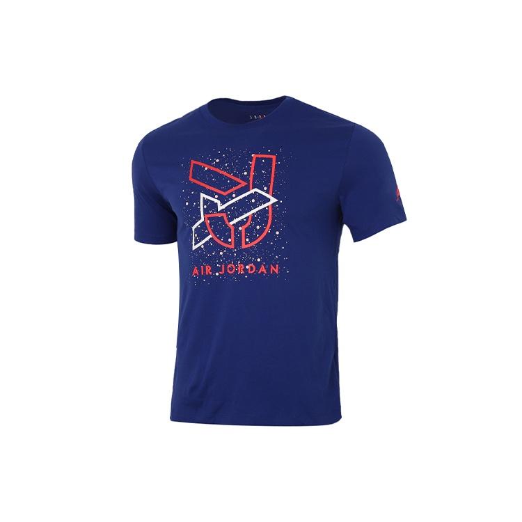 Air Jordan Casual Sports Round Neck Short Sleeve Blue Men s CN3585-455 S