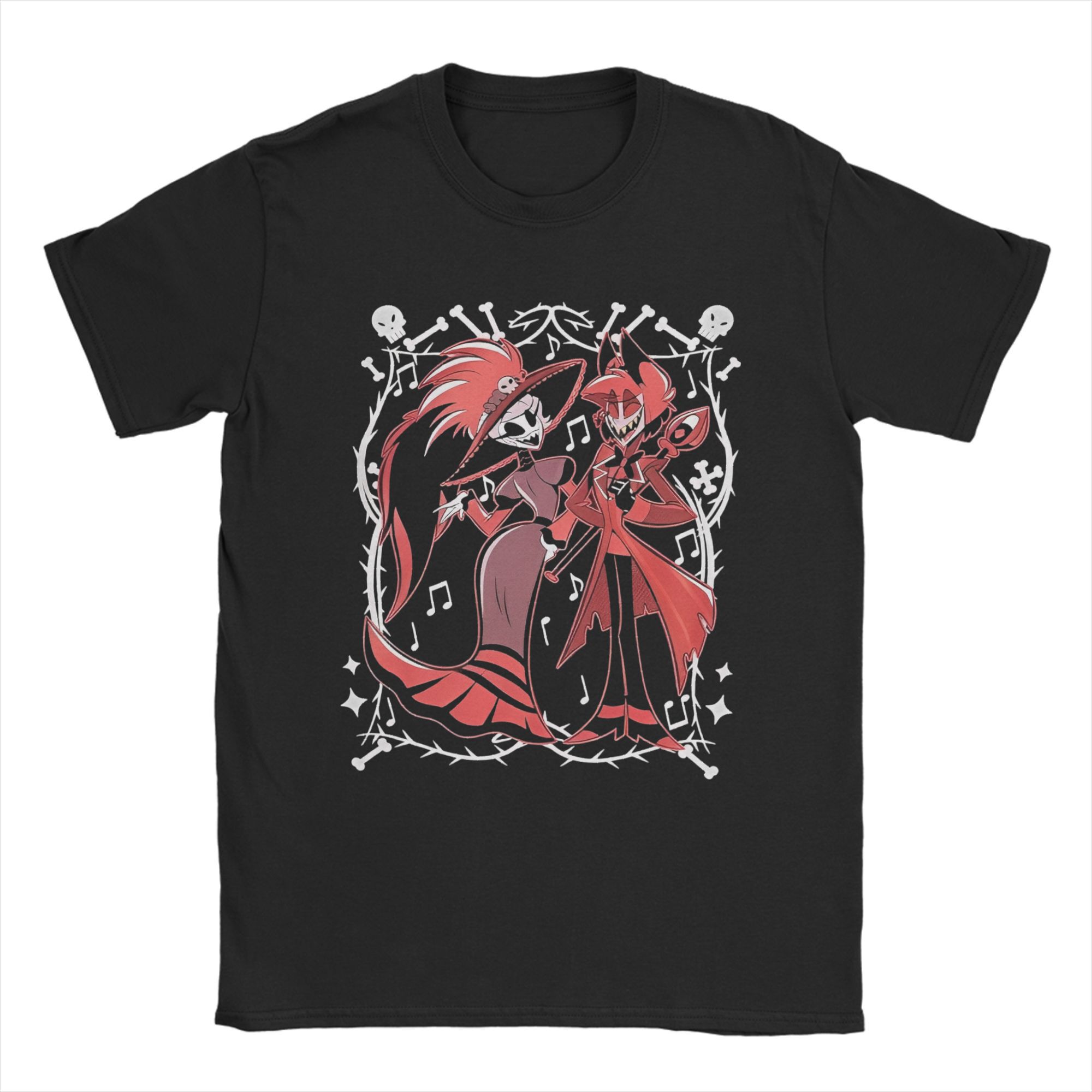 

Vintage Hazbined Anime Hoteled T-Shirts Men Round Collar Cotton T Shirts Short Sleeve Tee Shirt Gift Idea Clothing 4XL