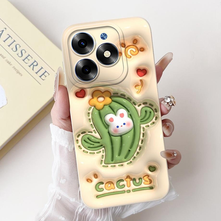 For Tecno Spark Go 2024 Case Tecno Spark 20c 20 Pop 8 Funda Aesthetic Cartoon Panda Rabbit Camera Protection Matte Soft Cover