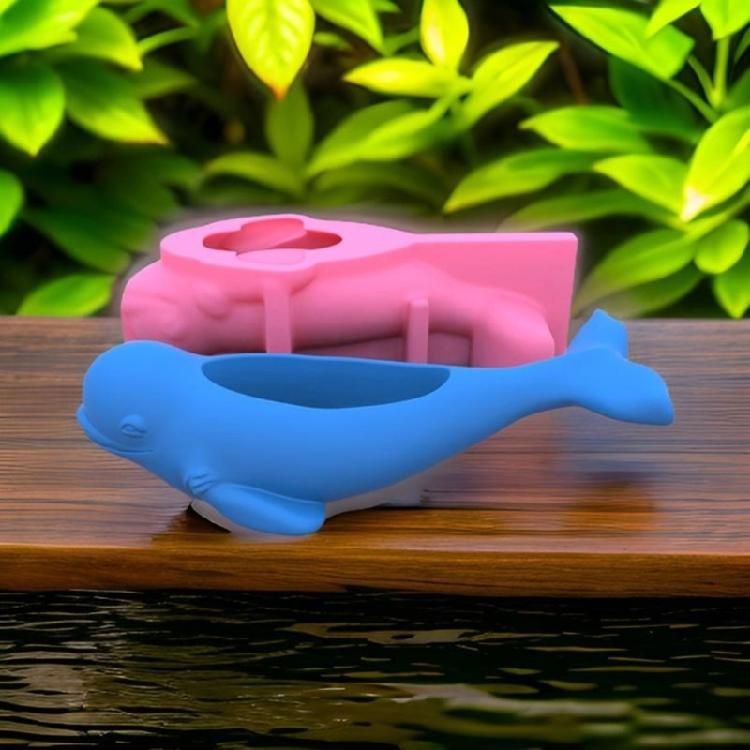 Dolphin Flower Pots Silicone Molds Candle Cup Molds Plaster Molds Epoxy Resin Molds Castings Molds Succulent Plant Molds