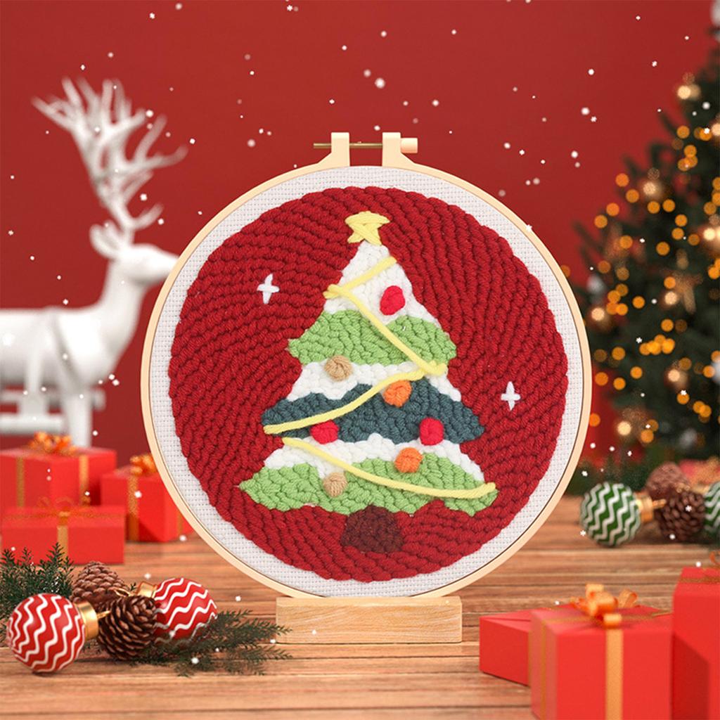 Christmas Embroidery Kit With Patterns Instructions Needlepoint Cross Kits For Beginners,Embroidery,Colored Threads Scissor Christmas Decorations