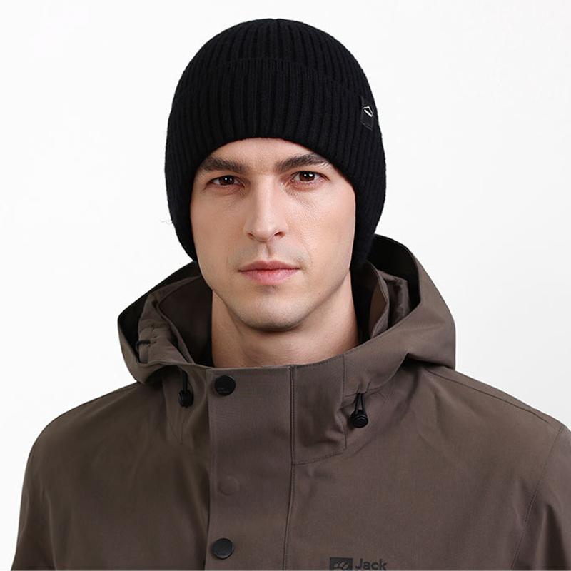 Autumn Winter Knitted Hat Velvet Thick Warm Outdoor Windproof Cold Ear Protection Wool Hat