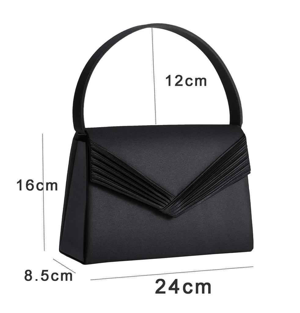 SUNSPOT Women's Black Formal Handbag, Lightweight and Elegant, Perfect for Mourning, Funerals, Graduations, Entrance Ceremonies, Weddings, School