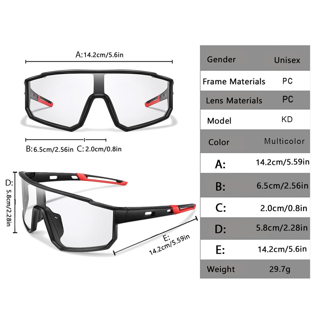 Photochromic Sunglasses New Style Brand Men Women Comfortable Windproof Cycling Glasses for Bicycle MTB Bike Running Fishing