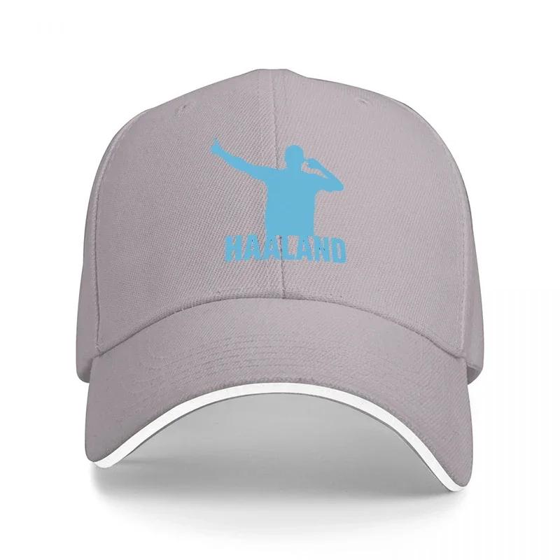 HAALAND SILHOUETTE BASEBALL CAP BLACK WITH BLUE LOGO SPORTS FAN ACCESSORY Unisex AND Women FIT FOR FOOTBALL ENTHUSIASTS