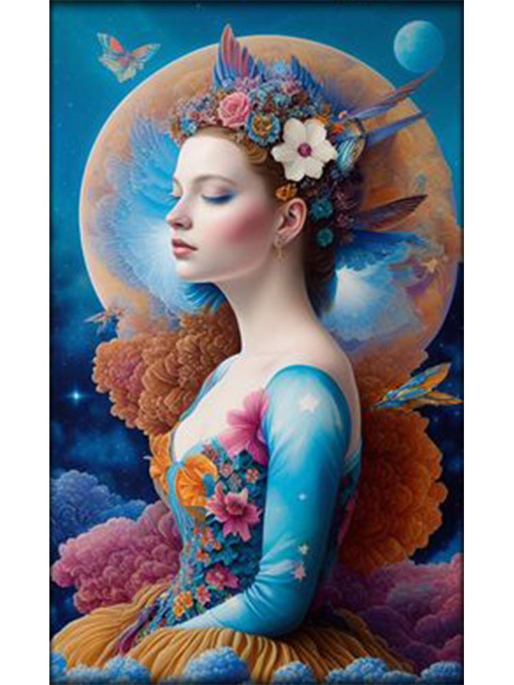 

5D DIY Алмазная роспись мультяшная эльфийская девочка полная квадратная круглая алмазная мозаика вышитый портрет фэнтези-арт украшение для дома Full Round 20x40CM