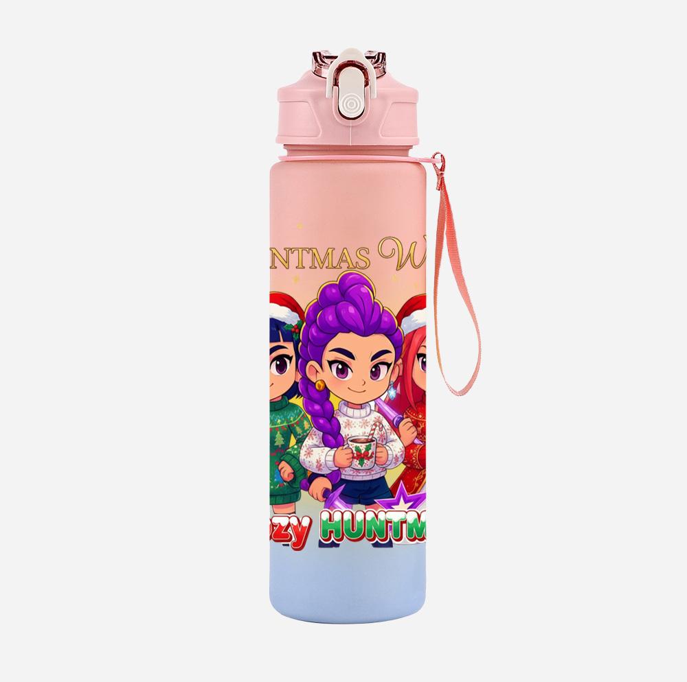 Bottiglia d'Acqua K-Pop Cacciatori di Demoni Stampata per Natale da 750 ml Tazza Grande Capacità Tazza da Acqua Portatile per Bambini Sport all'Aperto Regalo per Bambino