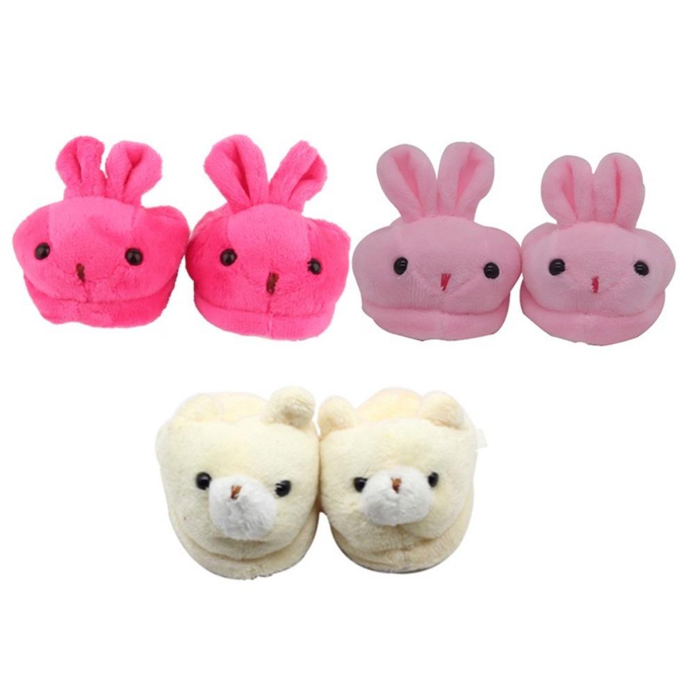 Rabbit Bear Doll Slippers Cartoon Animal Doll Accessories Lovely Mini Plush Shoes  1/4 BJD Dolls