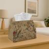 1pc Tissue Box Holder An Wallpaper with Birds and Flowers - Multifunctional Napkin Dispenser for Home Party Car Decor - Decorative Tissue Paper Organi