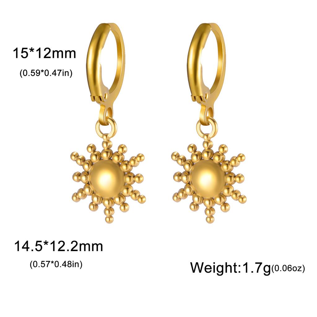 Heart Shaped Starfish Sun Pendant Hoop Earrings For Women Fashion Jewelry Gift