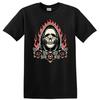 Skull Grim Reaper Vintage Art T Shirt W/ Roses Death Flame Graphic Tee