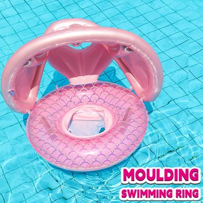 1 Pink Mermaid Tail Inflatable Swim Ring for Youngsters - Durable PVC Floating Pool Toy with Molding Design, Ideal for Water Play, Swimming Pool Toys