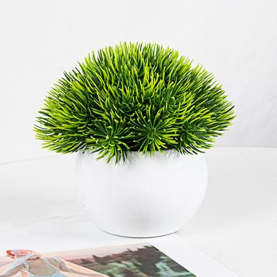Yousheng Artificial Potted Plants Realistic Fake Green Plants Ball Decoration Home Office Table Centerpiece Plastic Faux Greenery Planter Pot Ornament