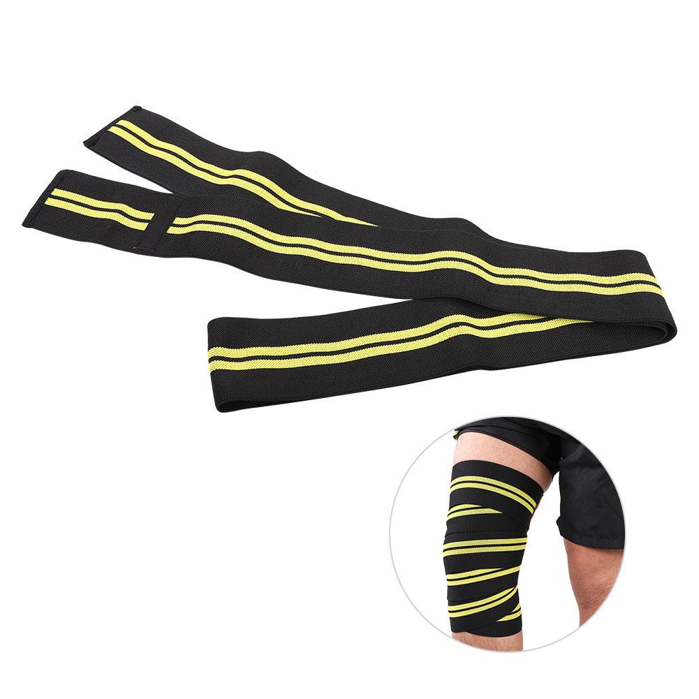 

Fitness Knee Bandage Elastic Kneepad Straps for Gym Weightlifting Outdoor Sports (Black&Yellow)
