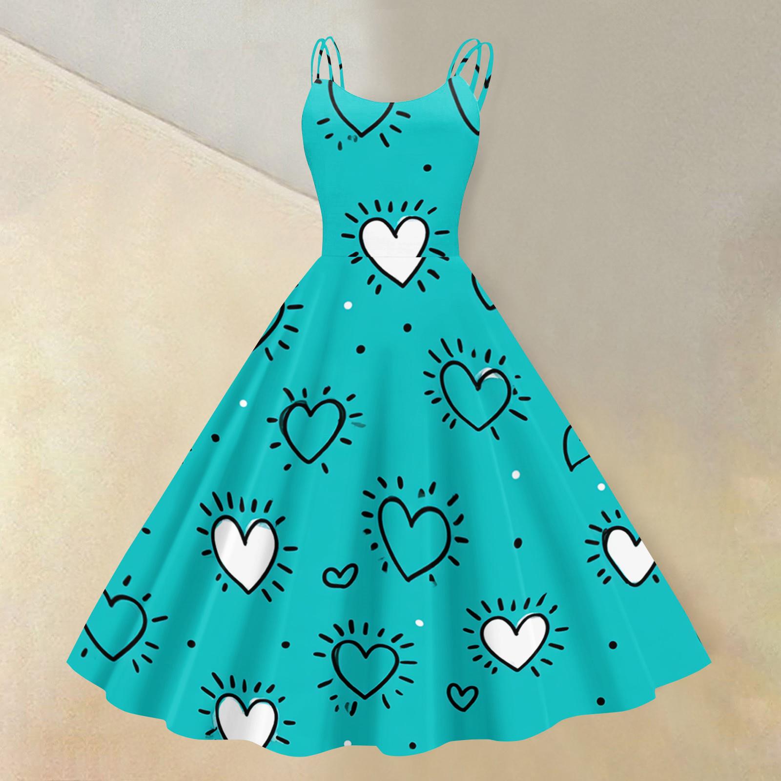 

Women s Valentine s Day Floral Print Sexy Off-Shoulder Punk Retro Dress L