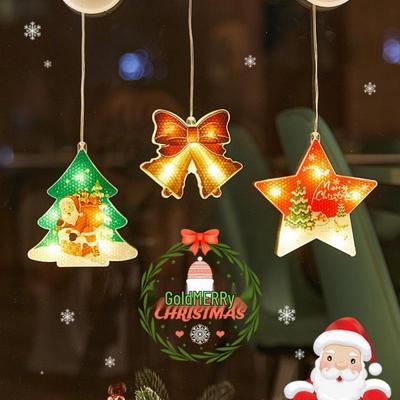 LED Weihnachtssaugnapf-Lichterkette - Dekorative Feiertagsatmosphäre mit kreativen Anhängern