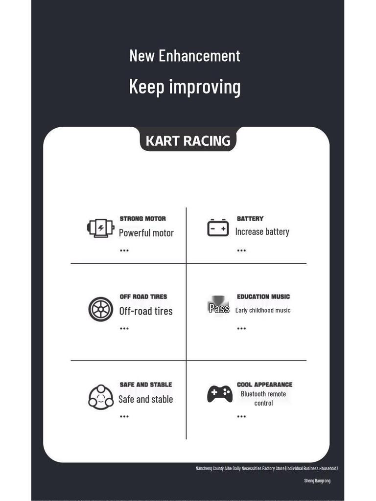 Foldable Electric Go-Kart for Kids, Ages 2-6 – Portable, No Assembly Required