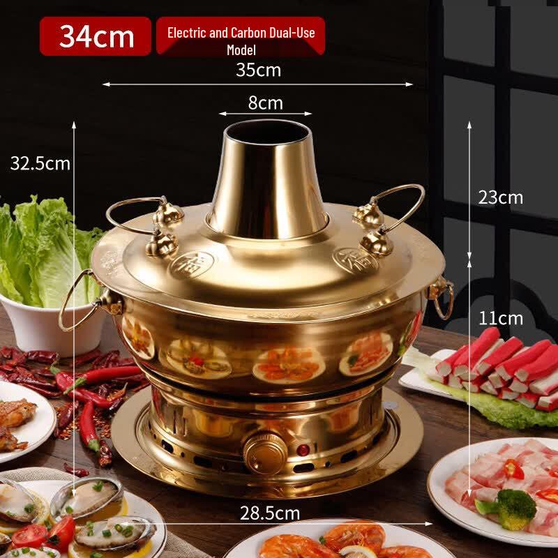 Qiwei Traditional Beijing Copper Hot Pot - Mandarin Duck Style