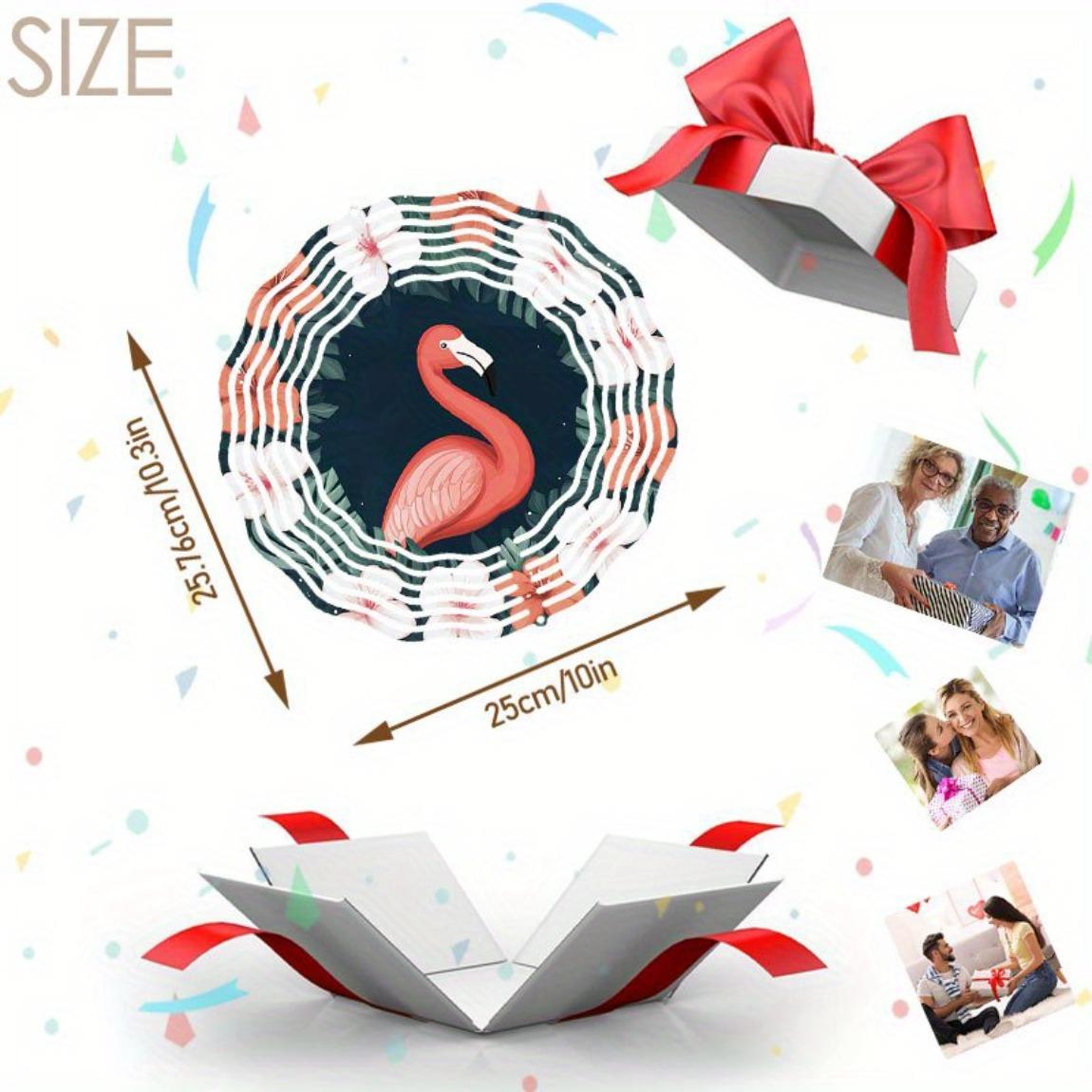 

Металлический колокольчик ветра Фламинго с дизайном мандалы «Цветение» и тропических листьев, подвесной декор для улицы и дома, для сада, патио, дома, подарок на день рождения, новоселье 01A