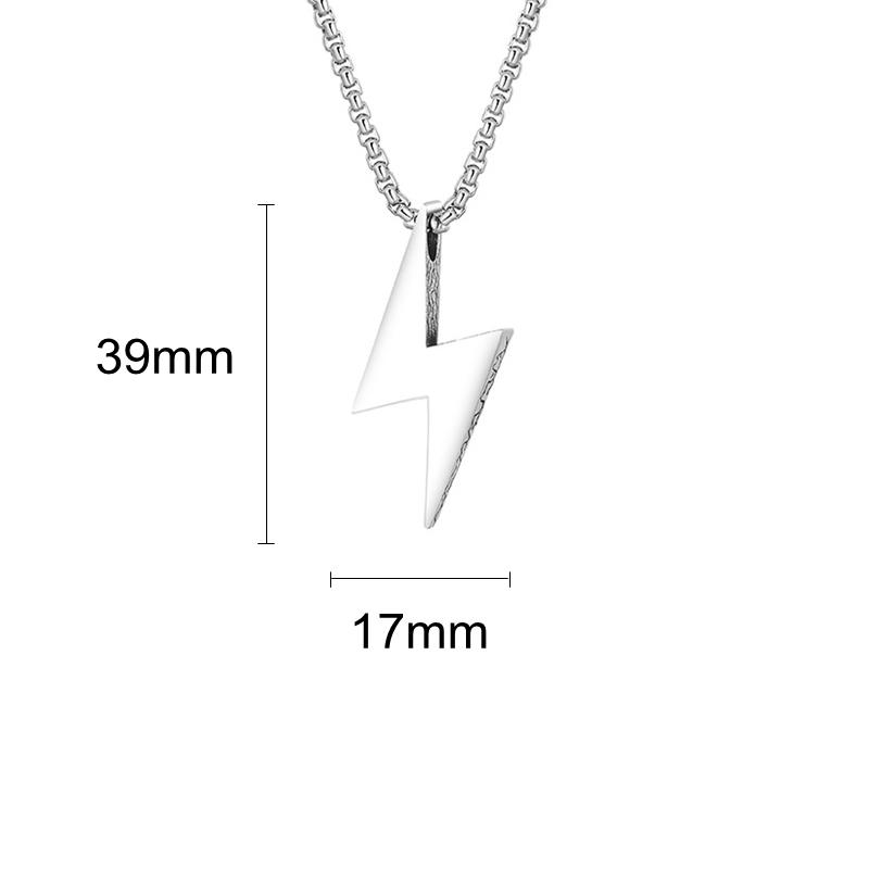 Stainless Steel Lightning Charm Necklaces For Men Boyfriend Gifts Versatile Fashion Jewelry