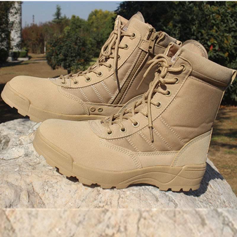 Men's Desert Combat Boots - Breathable, Wear-Resistant Tactical and Hiking High-Tops for Spring, Summer, and Autumn.