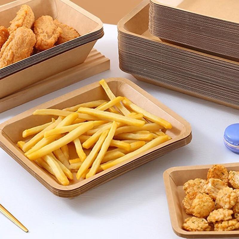 

Pabei Rectangular Disposable Kraft Paper Serving Tray