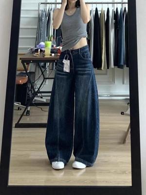 2025 Summer Women's High Waist Drapey Straight Leg Jeans