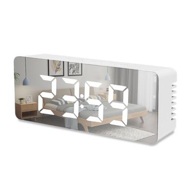 Digital Alarm Clock Desk Alarm Clock LED Mirror Alarm Clocks Temperature Display
